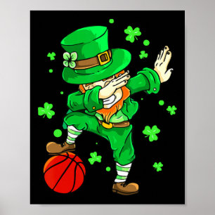 Póster Dabbing Leprechaun St Patricks Day Niños Cesta mas