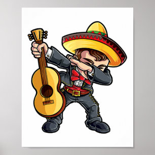 Póster Dabbing Mariachi T Shirt Cinco De Mayo Niños