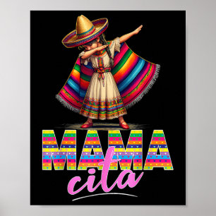 Póster Dabbing mexicano Poncho Sombrero Cinco De Mayo Mam