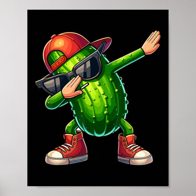 Póster Dabbing Pickle Dancing Cucumber Lover Funny Pickle (Frente)