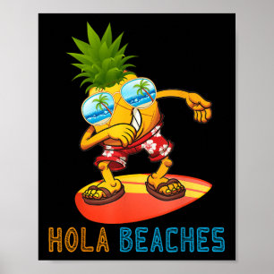 Póster Dabbing Pineapple Sungles - Summer Hola Beaches