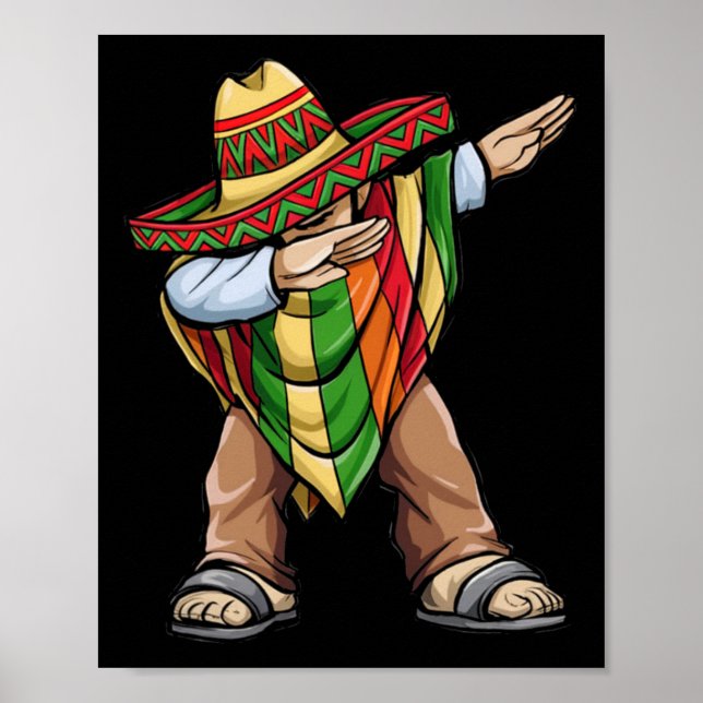 Póster Dabbing Poncho Cinco De Mayo Festival Mexicano de  (Frente)
