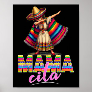 Póster Dabbing Poncho Mexicano Sombrero Cinco De Mayo Mam