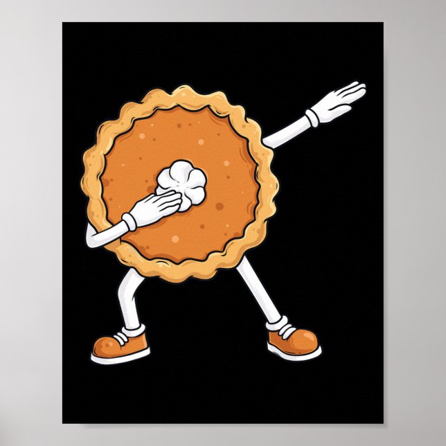 Póster Dabbing Pumpkin Pie Día de Acción de Gracias Niños (Frente)