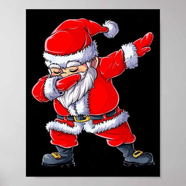 Póster Dabbing Santa Claus Christmas Boys Men Funny Xmas  (Frente)