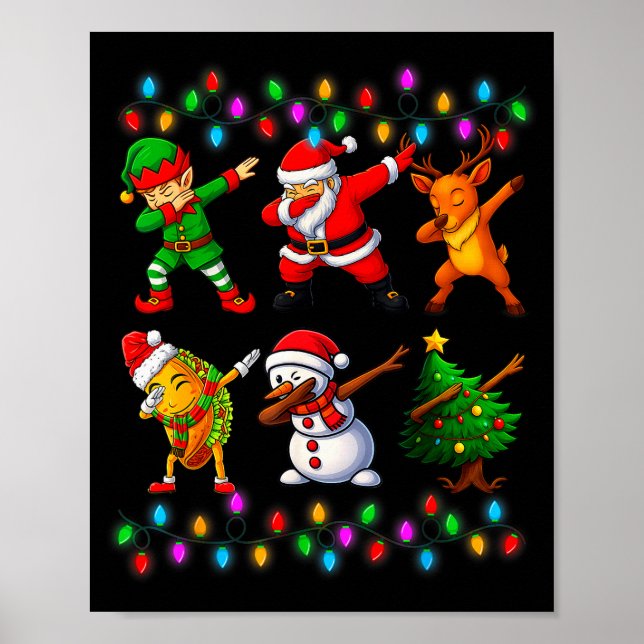 Póster Dabbing Santa Elf Friendship Christmas Boys Kids X (Frente)
