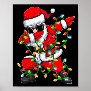 Póster Dabbing Santa Xmas enciende Chicas niños niños Nav