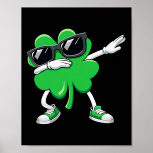 Póster Dabbing Shamrock Funny Boys Chicas