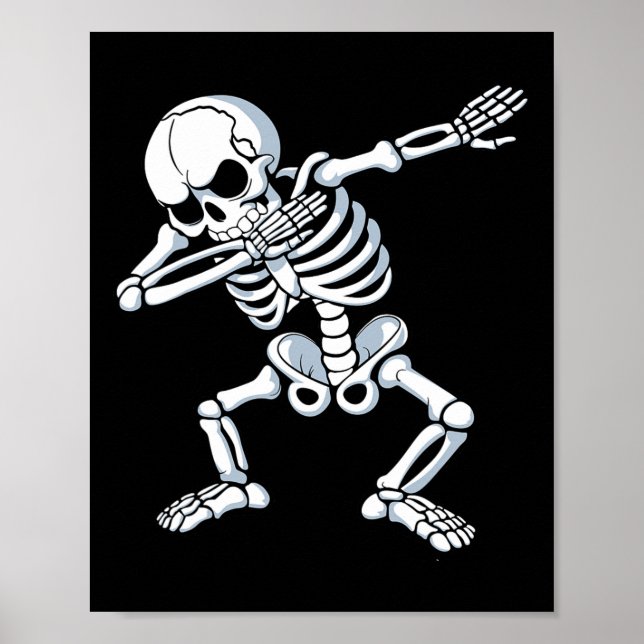 Póster Dabbing Skeleton Fantasma Dab Bailando niños hombr (Frente)