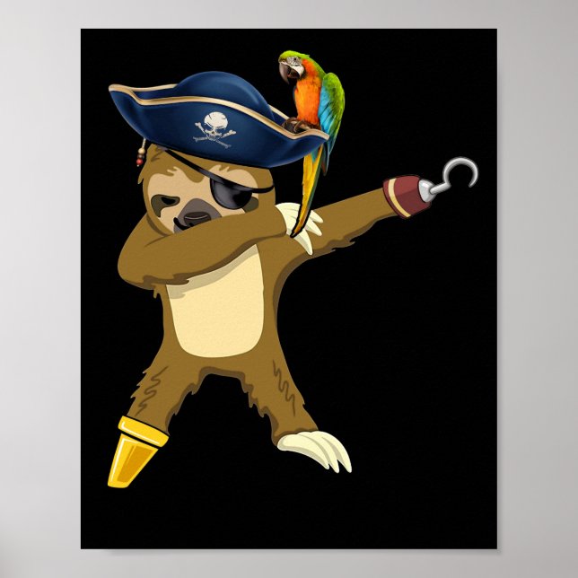Póster Dabbing Sloth Pirate Dab Dancing (Frente)