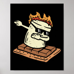 Póster Dabbing Smore Malvavisco Lindo Dab Baile Camping C
