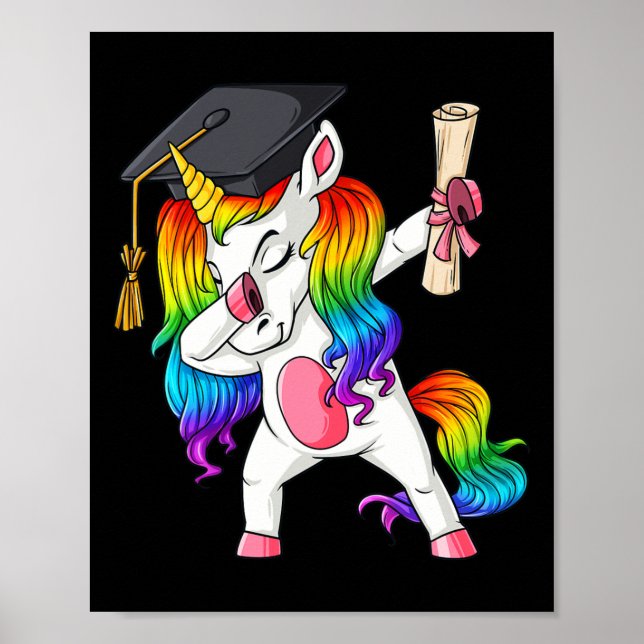 Póster Dabbing Unicorn Escuela Dab Chicas niños niños de  (Frente)