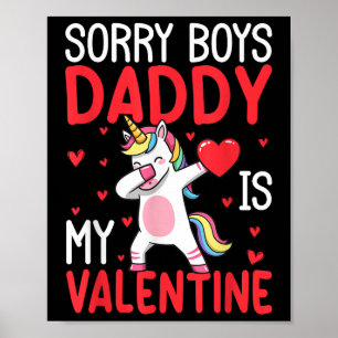 Póster Dabbing Unicornio Chicas de Día de San Valentín ca