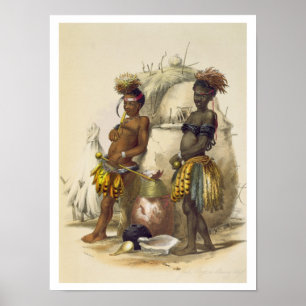 Póster Dabiyaki and Upapazi, Zulu Boys in Dancing Dress,