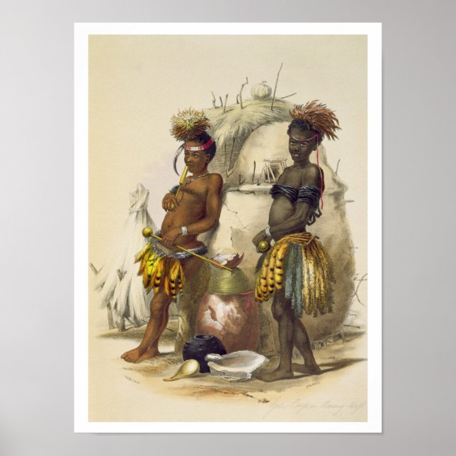 Póster Dabiyaki and Upapazi, Zulu Boys in Dancing Dress, (Frente)