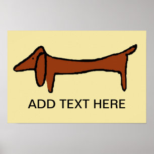 Póster Dachshund, agregar texto