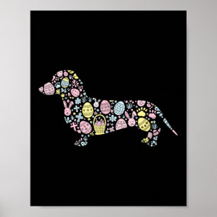Póster Dachshund Bunny Easter Egy Easter Day Mujeres homb