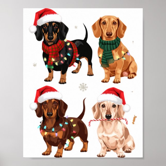 Póster Dachshund Christmas Dog Mom Lover Xmas Gift  (Frente)