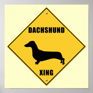 Póster Dachshund Crossing (XING) Sign