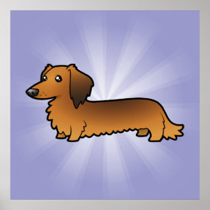 Póster Dachshund del dibujo animado (de pelo largo)