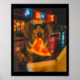 Póster Dachshund divertido y genial con meme de porción d