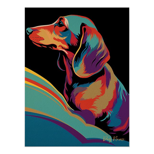 Póster Dachshund Dog 003 - Bruno Pokopen (Anverso)