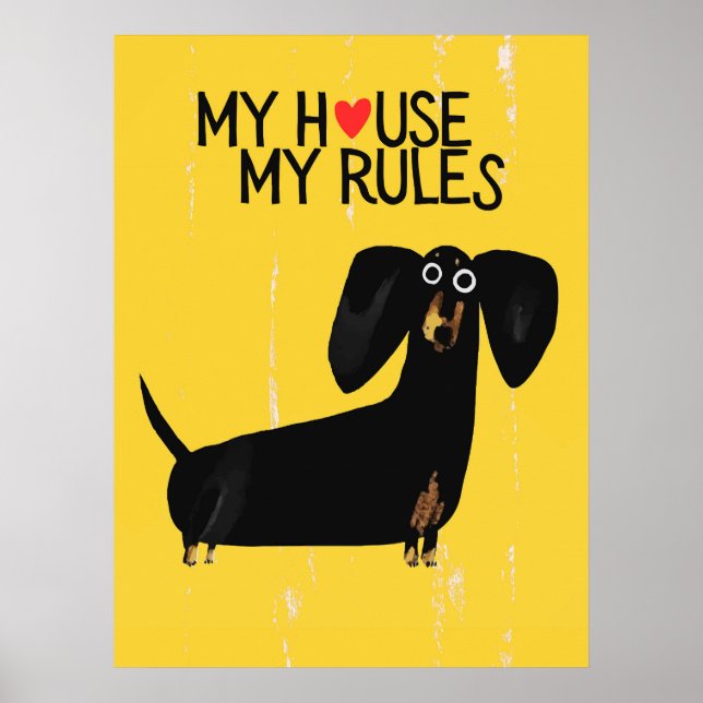 Póster Dachshund dog | Funny & decorative Poster (Frente)