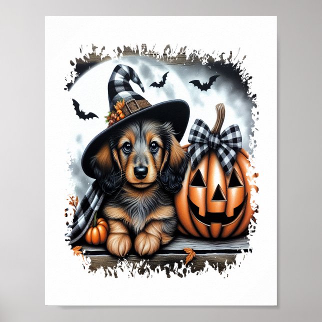 Póster Dachshund Dog Halloween (Frente)