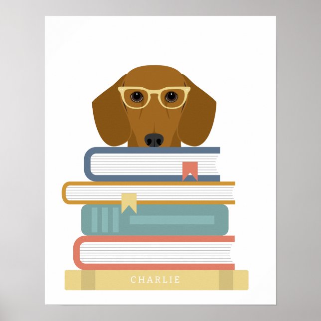 Póster Dachshund Dog Personalized Print (Frente)