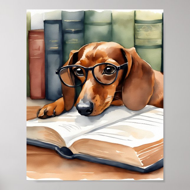 Póster Dachshund Dog Vintage (Frente)
