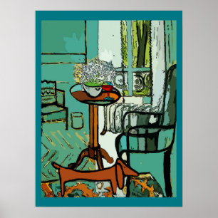 Póster Dachshund En La Sala De Cama