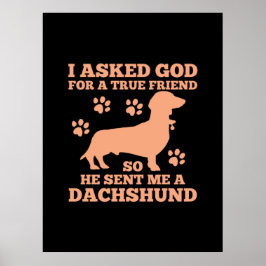 Póster Dachshund Es Mi Verdadero Amigo