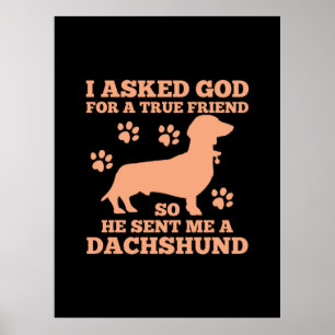 Póster Dachshund Es Mi Verdadero Amigo