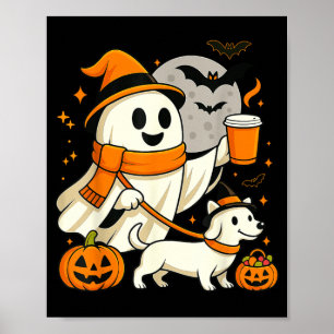 Póster Dachshund Fantasma Caminando Temporada Espeluznant