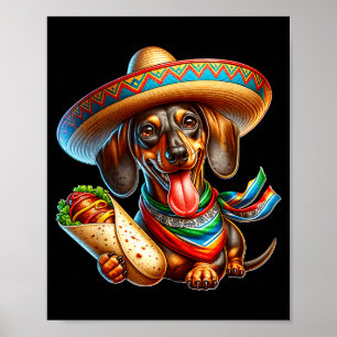 Póster Dachshund feliz cinco de mayo dachshund