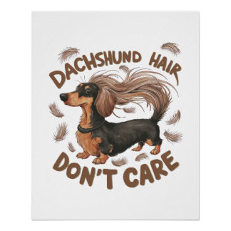 Póster Dachshund Hair, no te importa