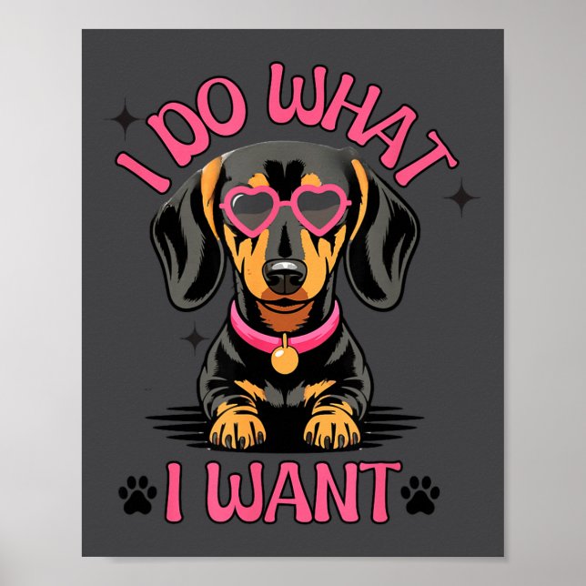 Póster Dachshund I Do What I Want Funny Dog  (Frente)