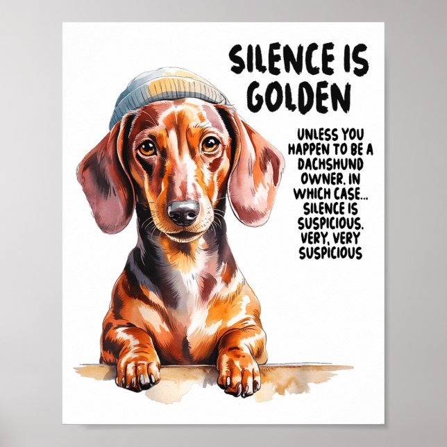 Póster Dachshund Ideas For Women &amp; Novelty Miniature  (Frente)