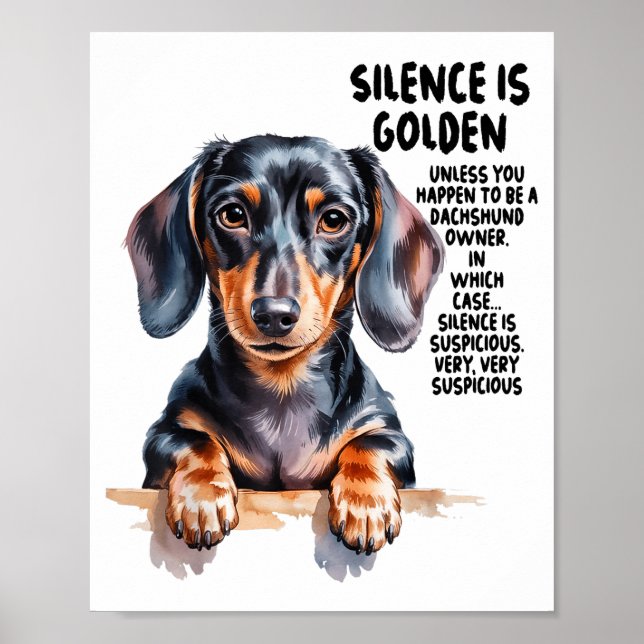 Póster Dachshund Ideas For Women &amp; Novelty Miniature  (Frente)