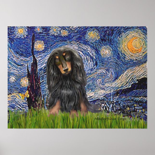 Póster Dachshund (LHBT) - Starry Night (Frente)