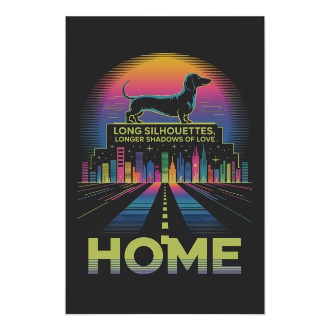 Póster Dachshund Long Silhouettes, Longer Shadows Of Love (Anverso)