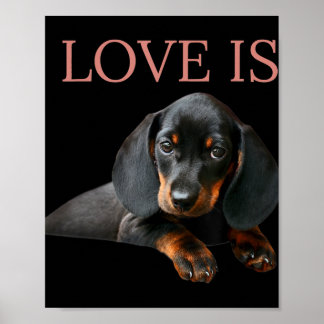Póster Dachshund Perro Mamá Papá Hombres Mujeres Niños Re