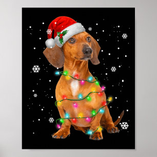 Póster Dachshund Perros Árboles Navidades Dulce Navidad P