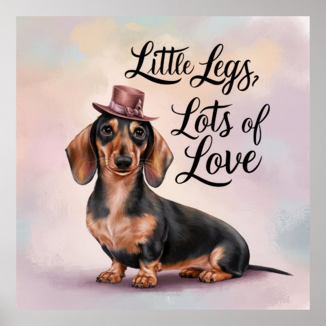 Póster Dachshund Piernas de amor (Frente)