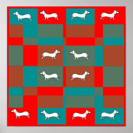 Póster Dachshund Quilt Poster