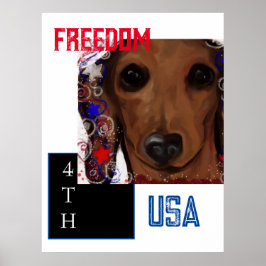 Póster Dachshund Rojo     