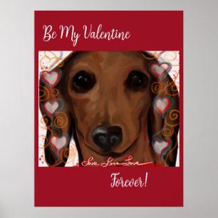 PÓSTER DACHSHUND ROJO