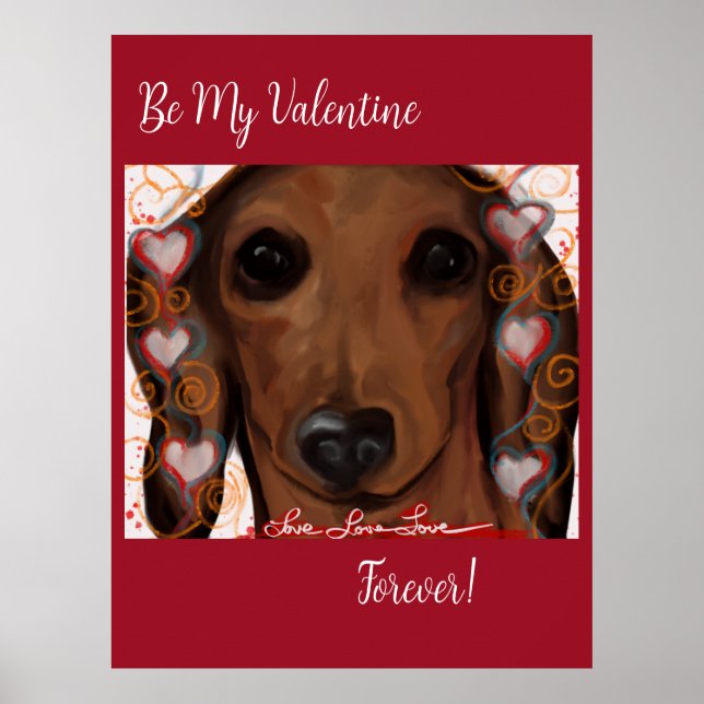 PÓSTER DACHSHUND ROJO            (Frente)
