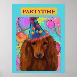 PÓSTER DACHSHUND ROJO          