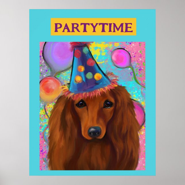 PÓSTER DACHSHUND ROJO           (Frente)